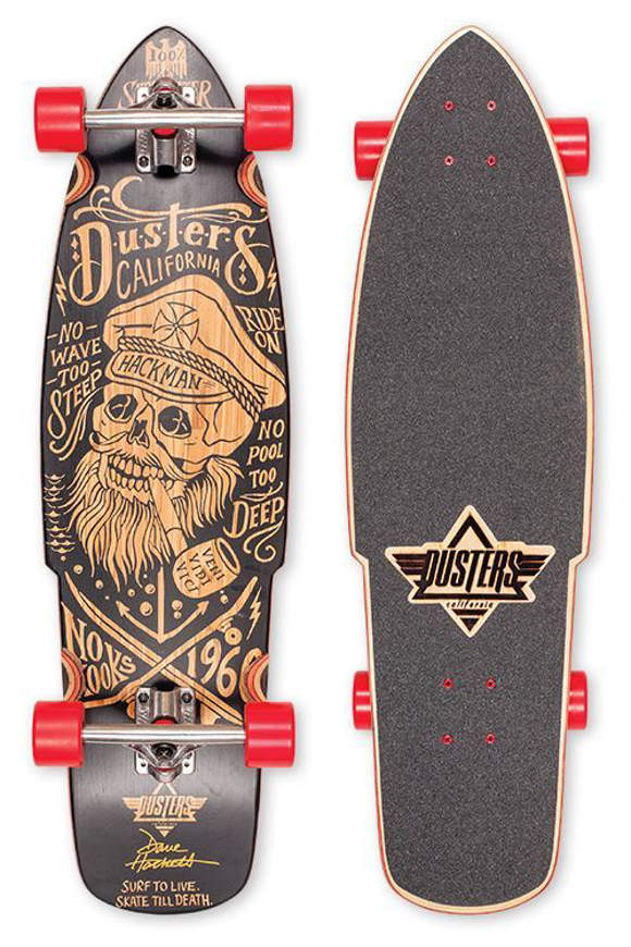 Dusters California Hackman Longboard Black/Kryptonics Red