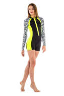 Picture of GLIDE SOUL 2 mm Spring Suit con zip frontale Black/Lemon/Leopard