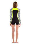 Picture of GLIDE SOUL 2 mm Spring Suit con zip frontale Black/Lemon/Leopard