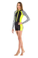 Picture of GLIDE SOUL 2 mm Spring Suit con zip frontale Black/Lemon/Leopard