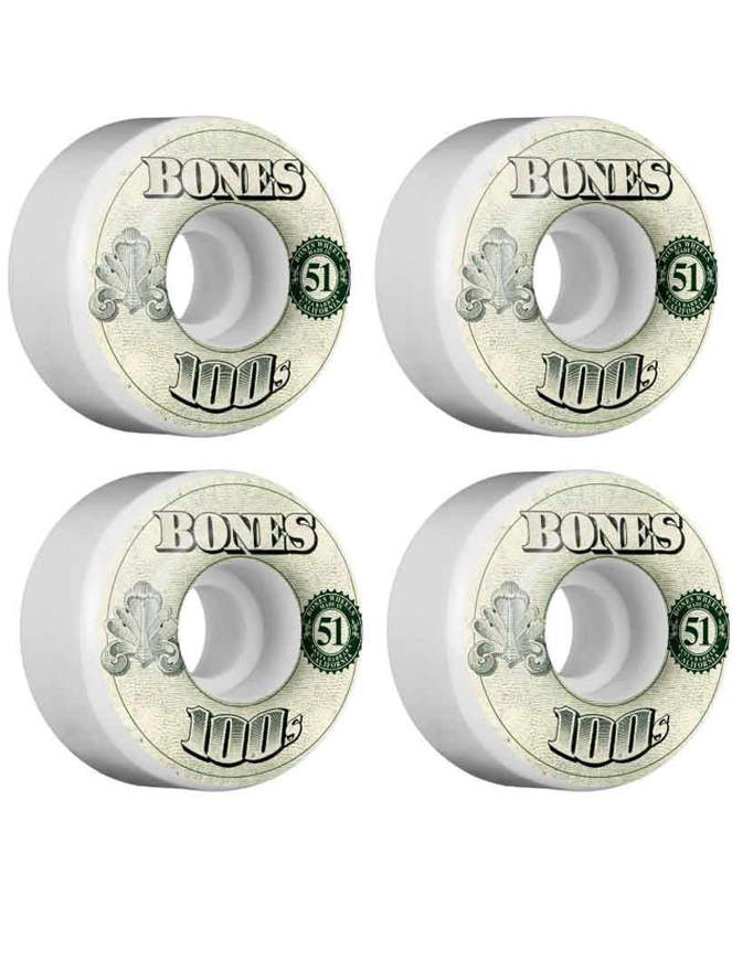 Ruote skate BONES 100'S Natural 51mm