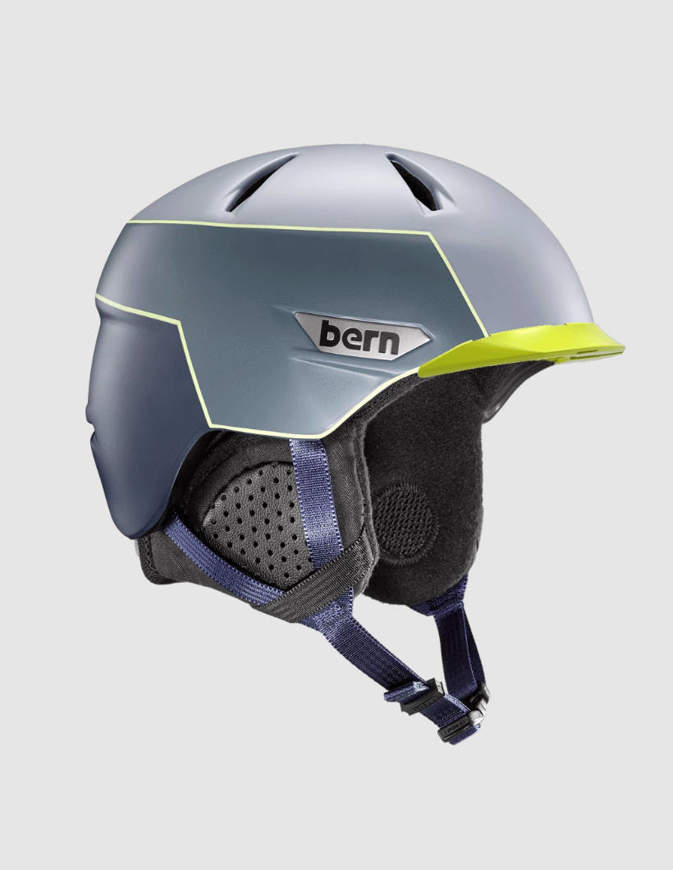 BERN Weston Peak Casco Snowboard 2020 Matte Slate Blue and Hyper Green