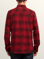 Picture of VOLCOM Buffalo Glitch Long Sleeve Shirt ENGINE RED 