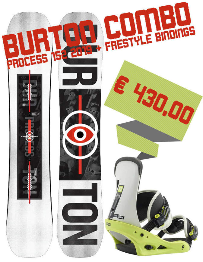 Combo BURTON PROCESS 152 2019 + Attacco Freestyle M 2019