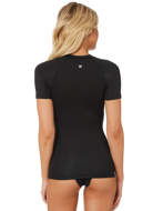 Hurley Lycra Donna One & Only Surf Shirt S/S Nera