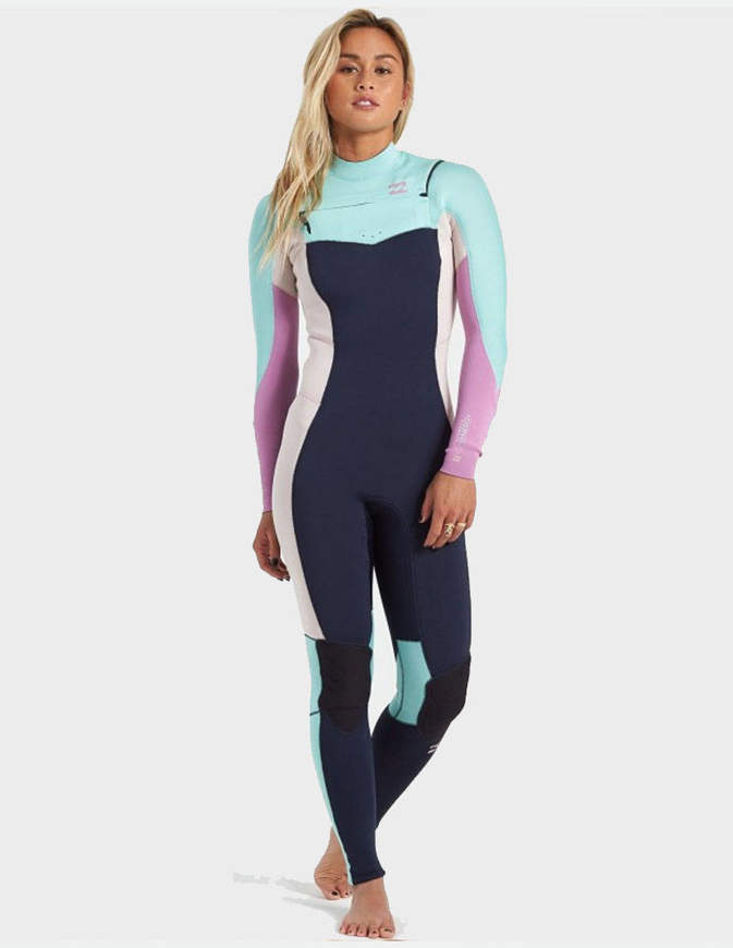 Thermal Warm Billabong Womens Synergy 3/2mm Back Zip GBS Wetsuit Navy 