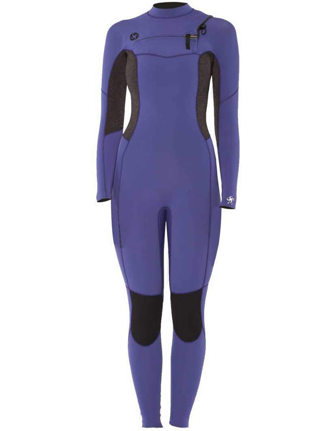 VISSLA 7 Seas 4/3 FULL SUIT Muta da donna con zip sul petto Purple Haze