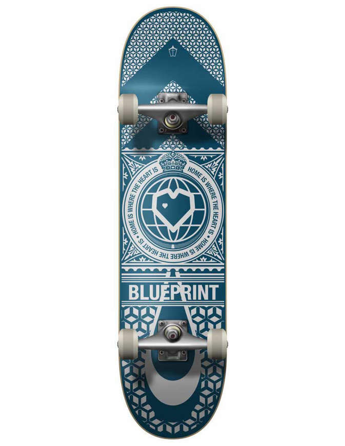 Skateboard Blueprint Home Heart Skateboard 8" Completo