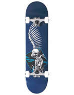 Skateboard Birdhouse Stage 1 Full Skull 2 Blu 7.5" Completo