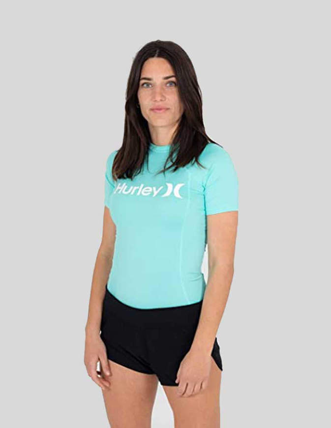 Hurley Maglia Donna One & Only Rashguard S/S Light Aqua