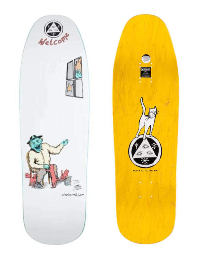 Skateboard Deck Welcome Bird Feeder Chris Miller Pro Model Gaia White 9.6''