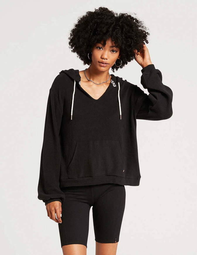 Volcom Felpa con Cappuccio Donna Lil Poncho Nera