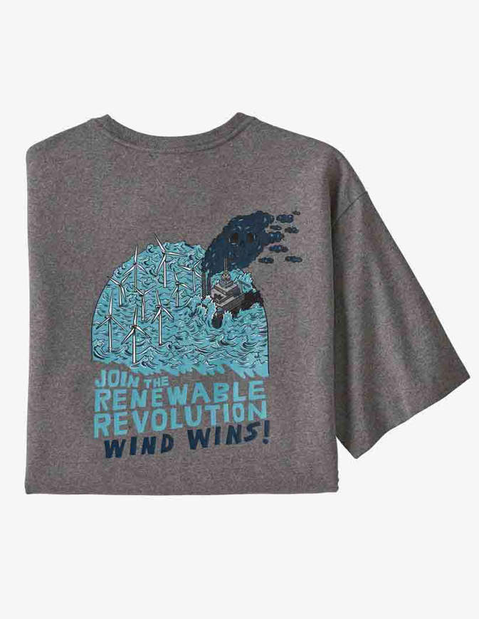 Patagonia T-Shirt Uomo Wind Wins Responsibili-Tee Grigia