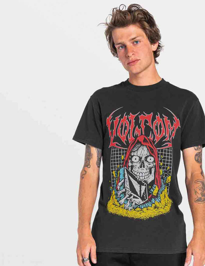 Volcom T-Shirt Skate Vitals Crypt Ripper Nera