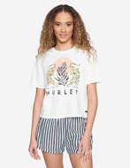 Hurley T-Shirt Donna Le Tigre Cropped Crew Bianca