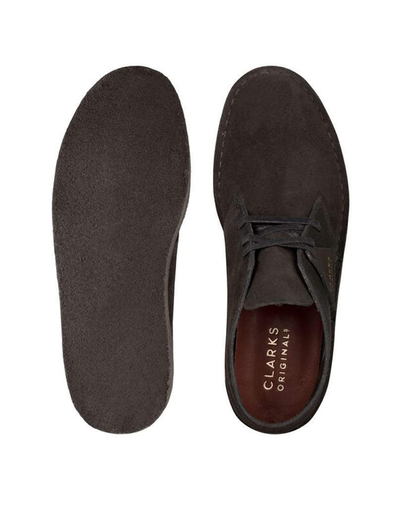 Clarks Men's Shoes Desert Coal Black Suede - Impact shop action sport store