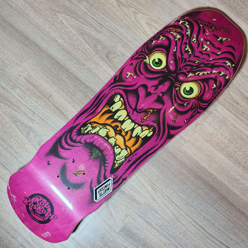 Skateboard Deck Old School Santa Cruz Reissue Rob Roskopp Face 9.5'' Purple