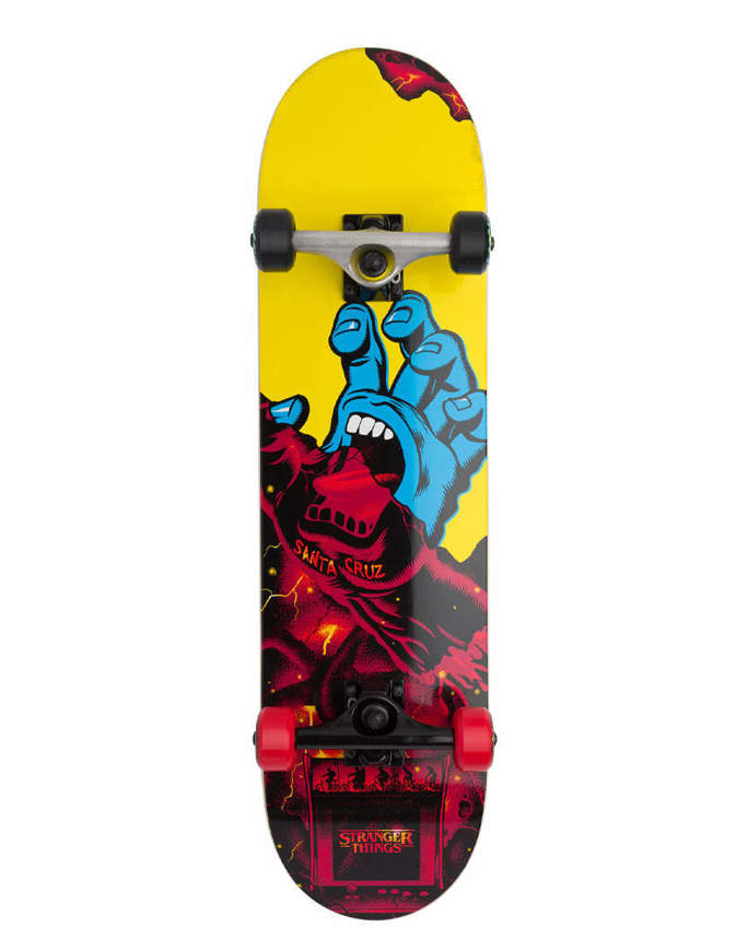 Skateboard Santa Cruz X Stranger Things Screaming Hand 8.0" Completo