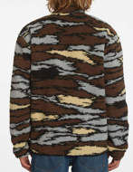 Volcom Felpa con Cappuccio Muzzar Fuzzar Zip Marrone