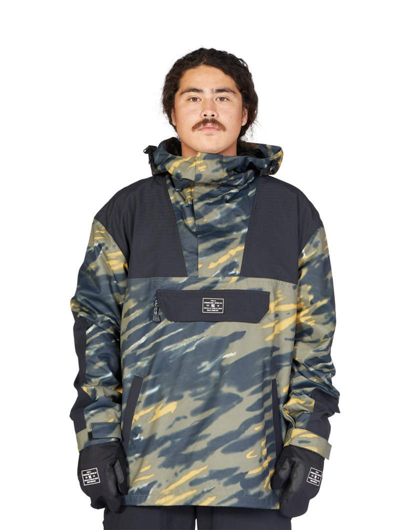 DC Shoes DC-43 Anorak Snowboard Jacket Angled Tie Dye Ivy Green ...