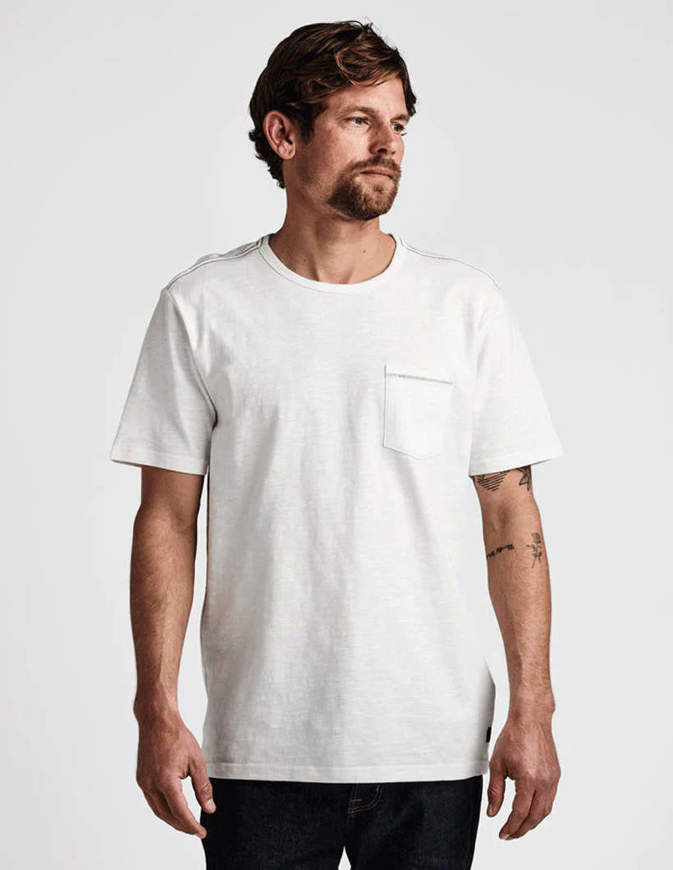 Roark T Shirt Well Worn Midweight Organic Off White Impact shop