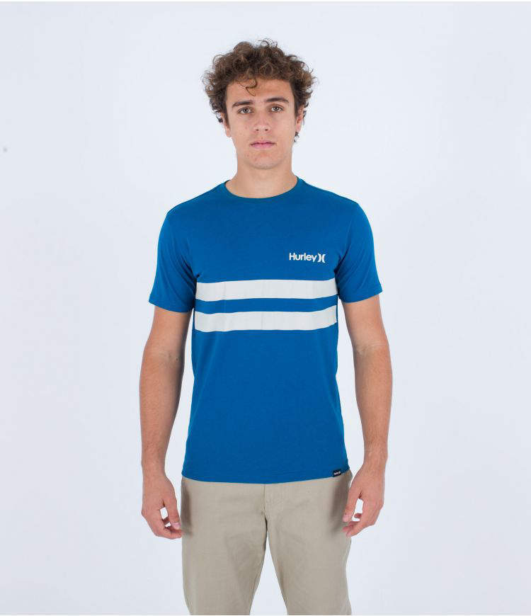 Maglia mezza manica Oceancare block party blu Hurley