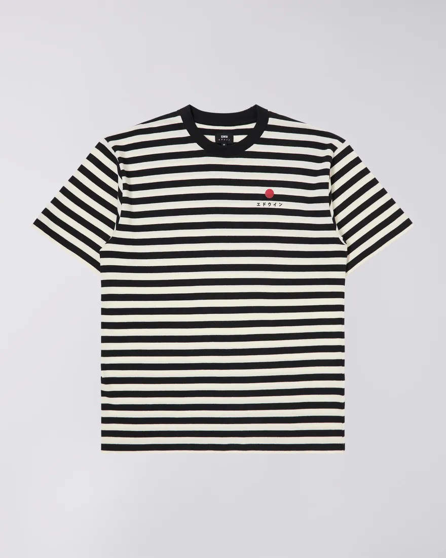 Basic stripe t-shirt black and white Edwin - Impact shop action sport store