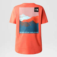 Maglia mezza manica da donna Fondazione Grafica arancione The North Face