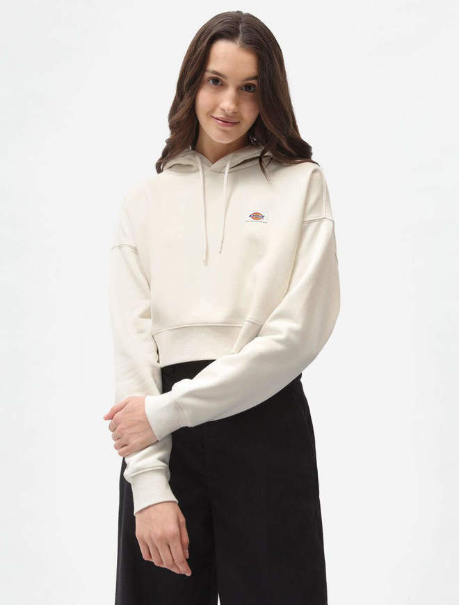 Felpa con cappuccio corta in vita Oakport da donna bianca Dickies