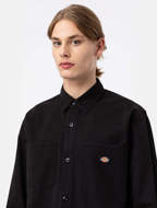 Camicia in tela di cotone Canvas da uomo nero slavato Dickies