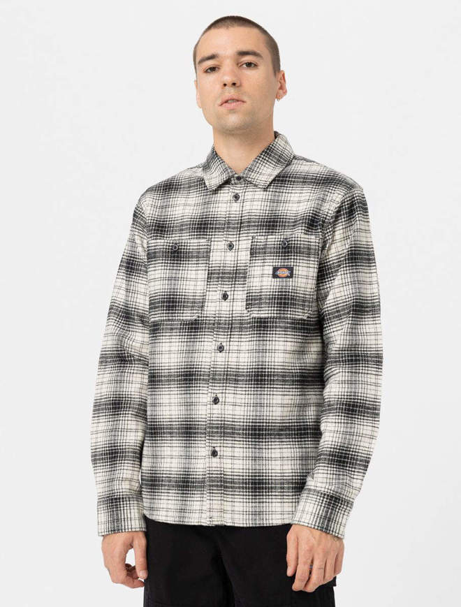 Camicia a maniche lunghe Evansille da uomo grigio spuma Dickies
