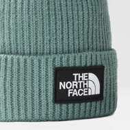 Berretto con risvolto e logo  box verde salvia The North Face