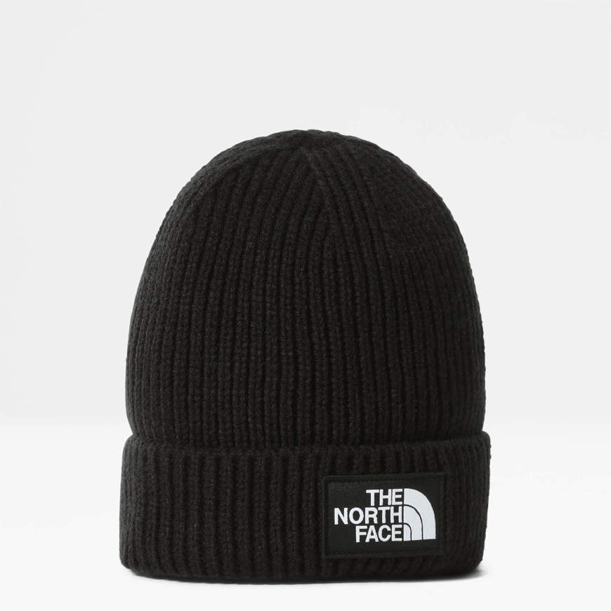 Berretto con risvolto e logo  box nero The North Face