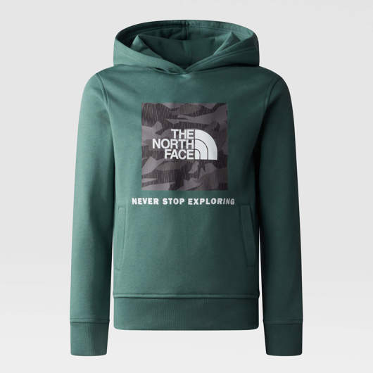 Felpa con cappuccio e box da ragazzi  verde pino The North Face