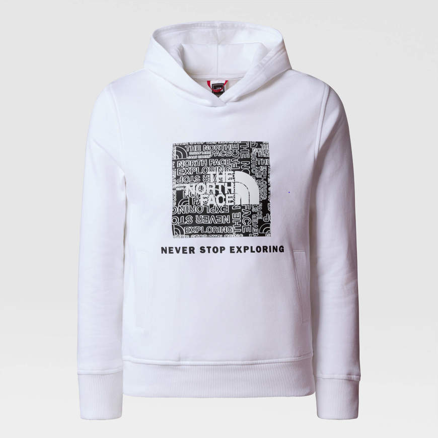 Felpa con cappuccio e box da ragazzi  bianco  The North Face