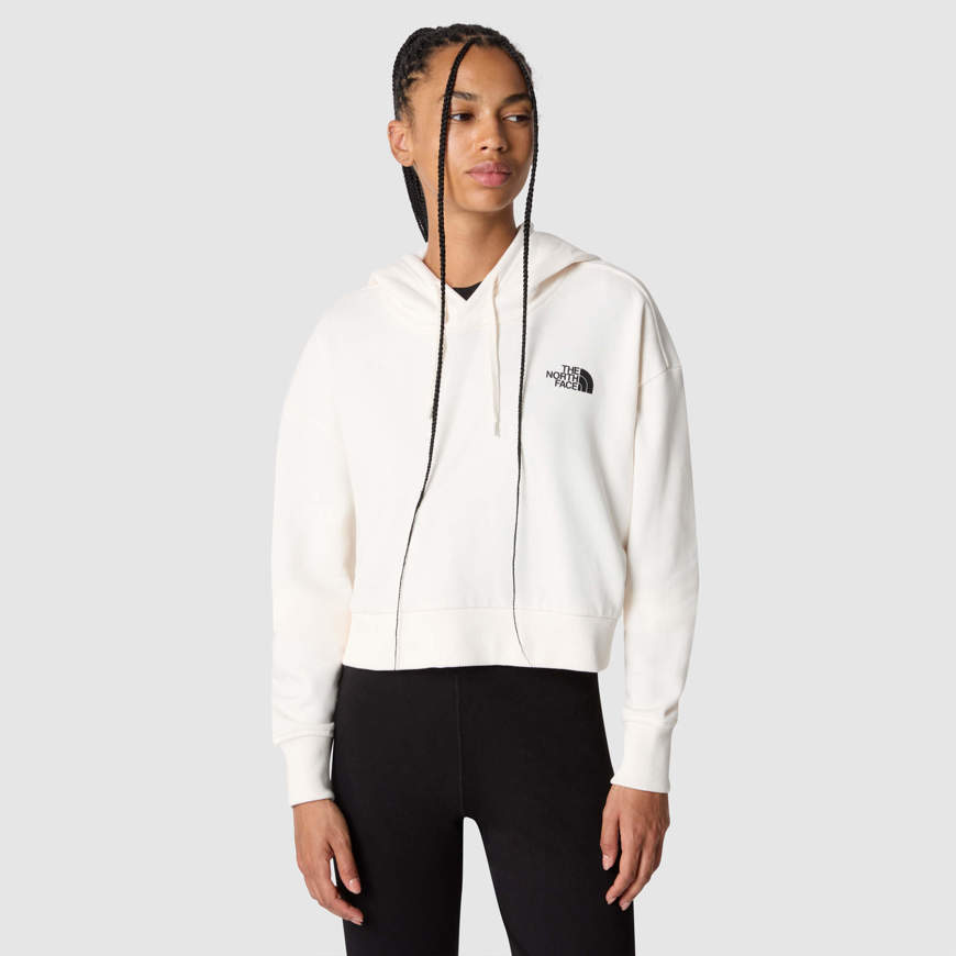 Felpa con cappuccio in pile Trend corta in vita da donna bianco gardenia The North Face