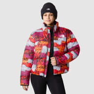 Piumino 2000 da donna stampa Yosemite astratta rosso fuoco The North Face