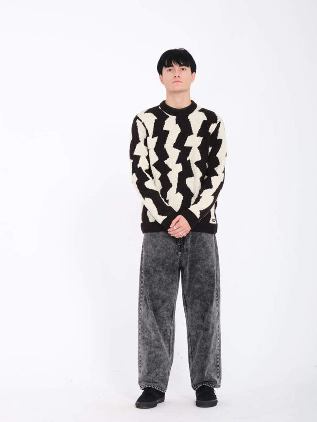 Maglione Anarchietour da uomo bianco e nero  Volcom