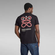 T-shirt Puff Print  con grafica posteriore da uomo nera G-Star