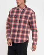 Camicia in flanella a quadri Vacay rossa e grigia da uomo Deus