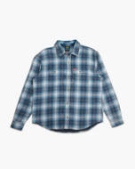 Camicia in flanella a quadri Vacay  blu/azzurro e nera  da uomo Deus