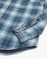 Camicia in flanella a quadri Vacay  blu/azzurro e nera  da uomo Deus