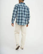 Camicia in flanella a quadri Vacay  blu/azzurro e nera  da uomo Deus