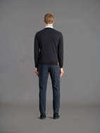 Maglione in cotone  Amos da uomo blue scuro RRD
