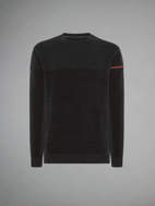Maglione in velluto Ottoman da uomo nero RRD