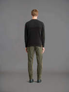 Maglione in velluto Ottoman da uomo nero RRD