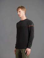 Maglione in velluto Ottoman da uomo nero RRD