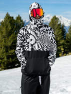 Picture of Felpa con cappuccio tecnica Snowboard Hydro Riding Hoodie nera e bianca Volcom