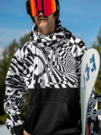 Picture of Felpa con cappuccio tecnica Snowboard Hydro Riding Hoodie nera e bianca Volcom