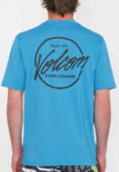 Picture of Surf Lycra Stone Stamp Thrashguard Tidal Blue Volcom T-Shirt